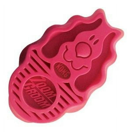 KONG ZoomGroom Rubber Curry Brush for Dogs - Raspberry