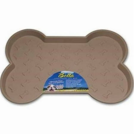 Loving Pets Bella Spill-Proof Dog Mat - Tan, Small, Bone Shaped - 18.25 x 13.25 inches