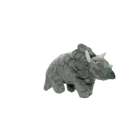Mighty Jr Triceratops Dog Toy - Durable Plush Squeaky Dinosaur Toy for Dogs