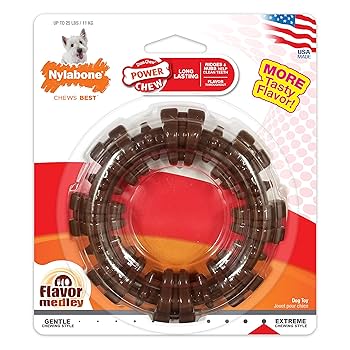 Nylabone Power Chew Textured Dog Ring Toy - Flavor Medley - Small/Regular - Up to 25 lbs