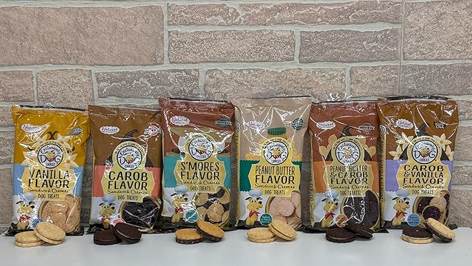 Exclusively Pet Peanut Butter & Carob Sandwich Cremes Dog Treats - 8 oz