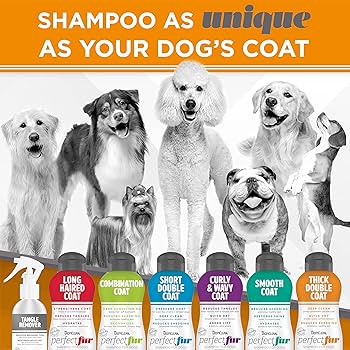 TropiClean PerfectFur Thick Double Coat Dog Shampoo, 16 oz - Deshedding & Detangling