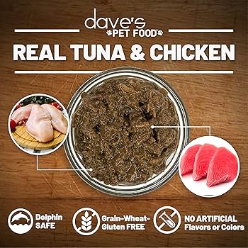 Dave's Naturally Healthy Grain Free Tuna & Chicken in Gravy Wet Cat Food, 3 oz Can