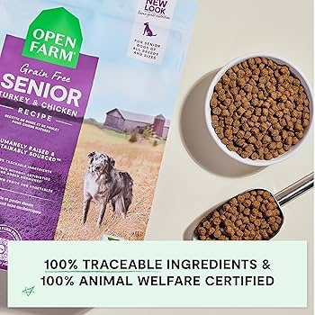Open Farm Senior Grain-Free Dry Dog Food, Turkey & Chicken Recipe, 4 lb Bag
