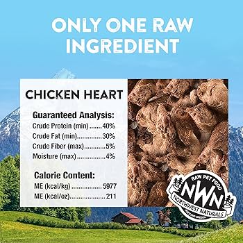Northwest Naturals Raw Rewards Freeze-Dried Chicken Heart Treats - Dog & Cat, 10 oz