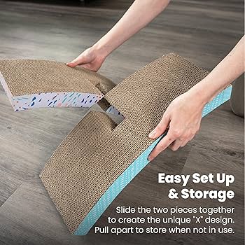 Petstages Easy Life Hammock Cat Scratcher with Catnip - Corrugated Cardboard Lounger & Elevated Scratching Post