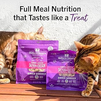 Stella & Chewy's Freeze-Dried Raw Cat Food Dinner Morsels, Salmon & Chicken, 18 oz
