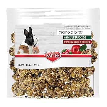 Kaytee Granola Bites with Superfoods Cranberry Apple & Flax - Small Animal Treats - 4.5 oz