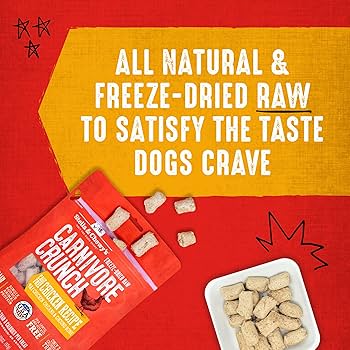 Stella & Chewy's Carnivore Crunch Freeze-Dried Raw Dog Treats, Cage-Free Chicken Recipe, 3.25 oz