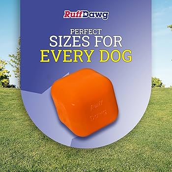 Ruff Dawg Dawg-Cube - Tough Rubber Dog Toy for Aggressive Chewers (Colors Vary)