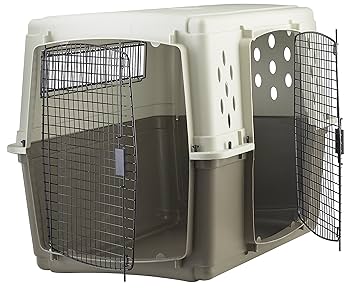Pet Lodge Double Door Plastic Portable Dog Crate, X-Large - 41" x 27" x 30"