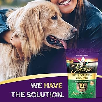 Zignature Ziggy Bars Duck Biscuit Dog Treats, 12 oz - Limited Ingredient, Grain-Free Formula
