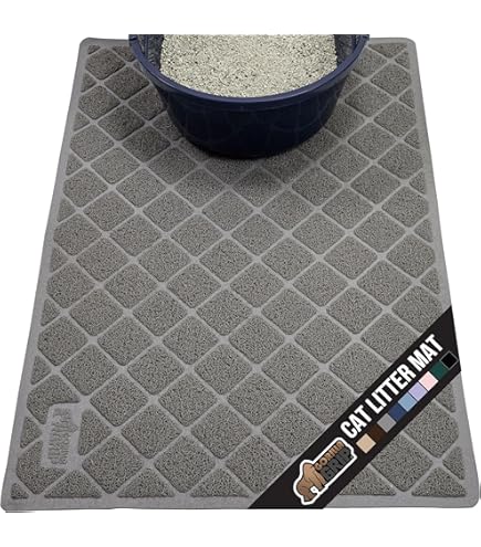 Petmate Molded Rubberized Cat Litter Mat - Ribbed Design, Assorted Colors