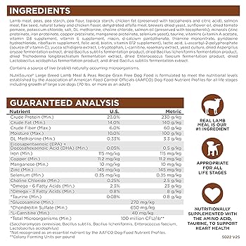 NutriSource Grain Free Large Breed Lamb & Pea Dog Food, 26 lb