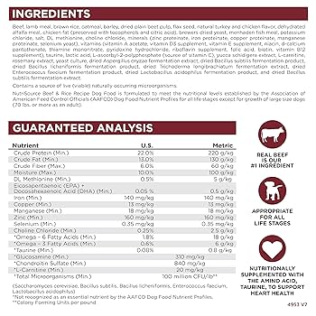 NutriSource Beef & Brown Rice Recipe Dry Dog Food, 15 lb Bag