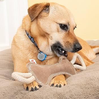 Ethical Pet Dura-Fused Leather Bone Dog Toy - 18 Inch Tug & Toss