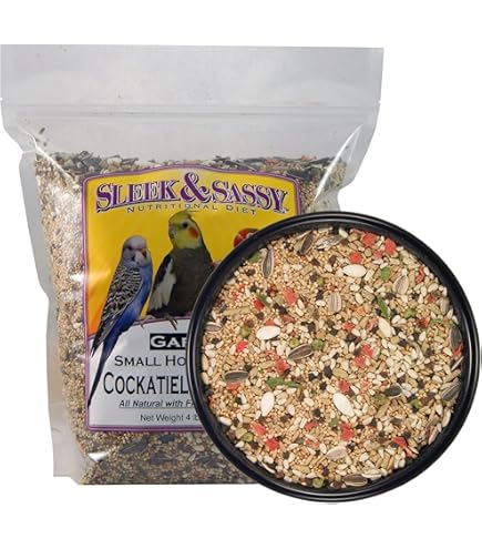SLEEK & SASSY Small Hookbill Bird Food - No Sunflower, For Lovebirds, Cockatiels, Conures - 4 lbs