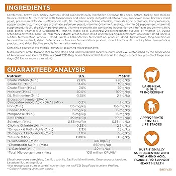 NutriSource Lamb & Rice Recipe Dry Dog Food - Adult, 4 lb or 5 lb Bag (depending on weight)