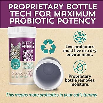 Fidobiotics Kitty P. Freely - Cat UTI Support - Turkey & Cranberry Probiotic Powder - 30 Day Supply