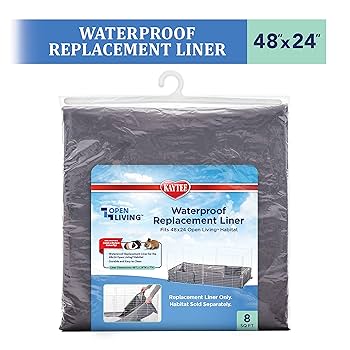 Kaytee Open Living Replacement Liner - 48" x 24" Waterproof Habitat Liner for Guinea Pigs, Rabbits, and Small Animals