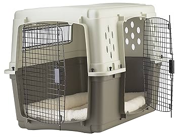 Pet Lodge Double Door Pet Crate, Large - 37 x 24 x 26 Inch Plastic Dog Kennel - Great for Travel & Home