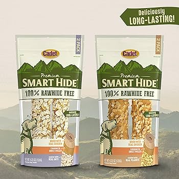 Cadet Smart Hide Rawhide Free Dog Chews - Oat Coated, Medium/Large, 2 Count