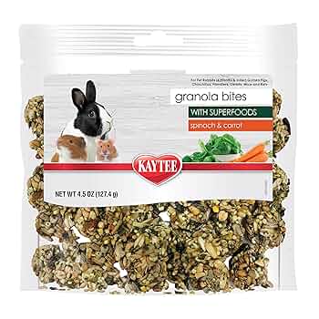 Kaytee Granola Bites with Superfoods Spinach and Carrot - Small Animal Treats - 4.5 oz