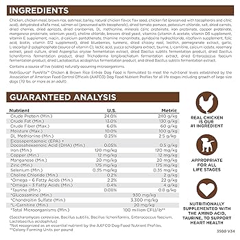 PureVita Chicken & Brown Rice Recipe Dry Dog Food, 25 lb