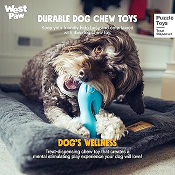 West Paw Zogoflex Qwizl Dog Toy - Large, Granny Smith Green - Treat Dispensing Puzzle Chew Toy