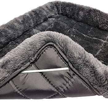 Midwest Quiet Time Bolstered Pet Bed - Gray - 54 x 37 Inch - Sheepskin/Faux Fur - XXL Dog Bed