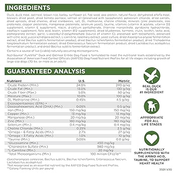 NutriSource Pure Vita Duck and Oatmeal Dry Dog Food, 12 lb Bag