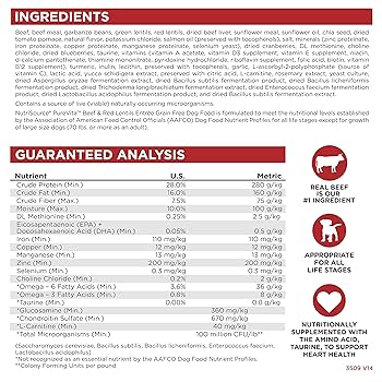NutriSource Pure Vita Grain-Free Beef & Red Lentils Dry Dog Food, 12 lb