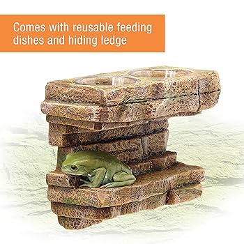 Zilla Rock Feeding Ledge - Vertical Reptile Decor, 10.5"