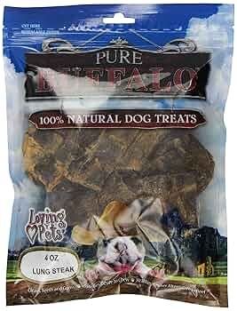 Loving Pets Pure Buffalo Lung Steaks Dog Treats, 4 oz