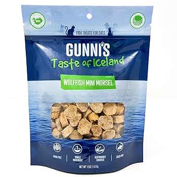 Gunni's Wolffish Mini Morsel Cat Treats - 1.5 oz - Crunchy Single Ingredient Fish
