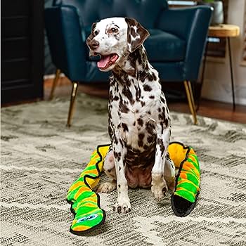 Outward Hound Durablez/Invincibles Snake Dog Toy - Tough Plush, Squeaky, Green, XXL, 65"