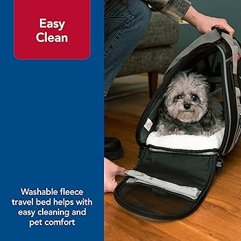 Bergan Wheeled Comfort Carrier - Large Pet Carrier - Black & Grey - 19x10x13