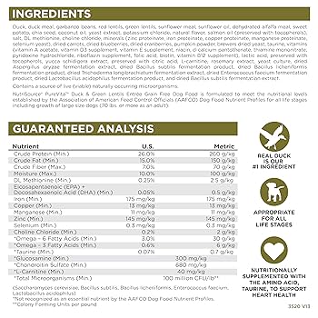 Pure Vita Grain-Free Duck & Green Lentils Recipe Dry Dog Food, 12 lb