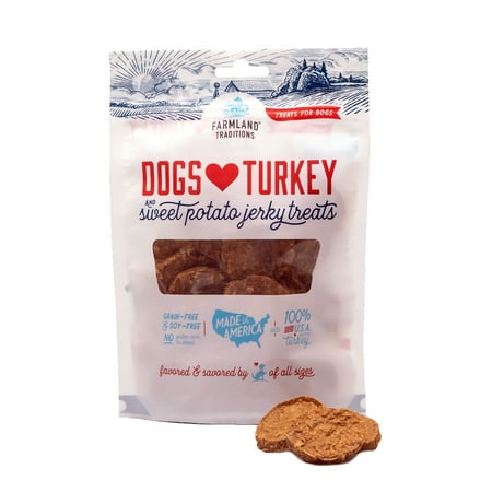 Farmland Traditions Turkey & Sweet Potato Jerky Dog Treats, 6 oz