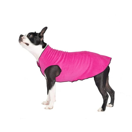 Goldpaw Stretch Fleece Dog Coat Fuchsia Size 16 - Stretchy Pet Sweater Pullover