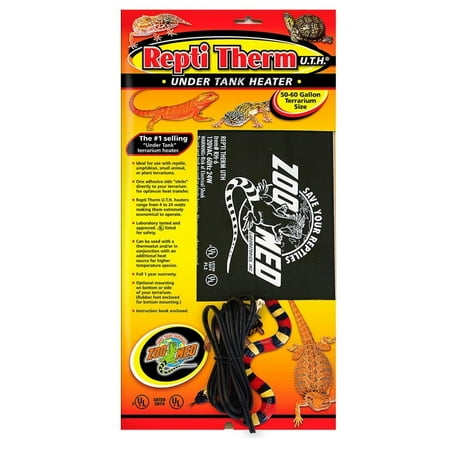 Zoo Med ReptiTherm Under Tank Heater - 50-60 Gallon - 8" x 18" - 24W UTH Reptile Terrarium Heat Pad