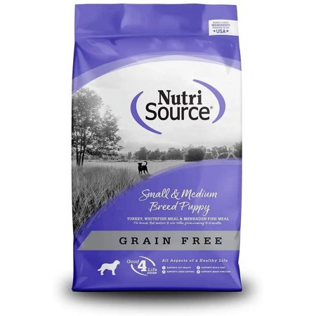 NutriSource Grain Free Small/Medium Breed Puppy Food - Turkey & Whitefish Recipe - 15lb Bag