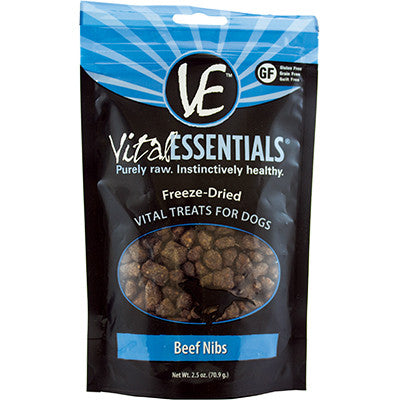 Vital Essentials Beef Nibs Freeze-Dried Dog Treats - 2.5 oz Bag