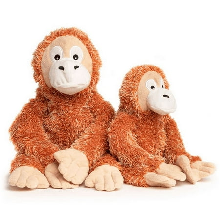 Fabdog Fluffy Orangutan Plush Dog Toy - Small Squeaky Pet Toy