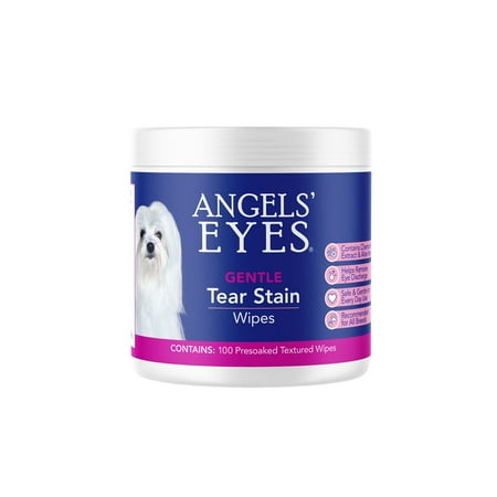 Angels' Eyes Gentle Tear Stain Wipes for Dogs, 100 Count