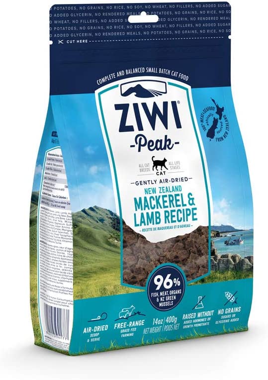 ZiwiPeak Mackerel & Lamb Air-Dried Cat Food - 14 oz / 400g Recipe