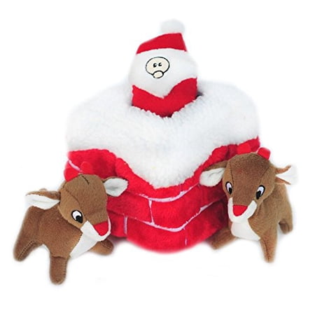 ZippyPaws Holiday Chimney Burrow Squeaky Plush Hide and S...