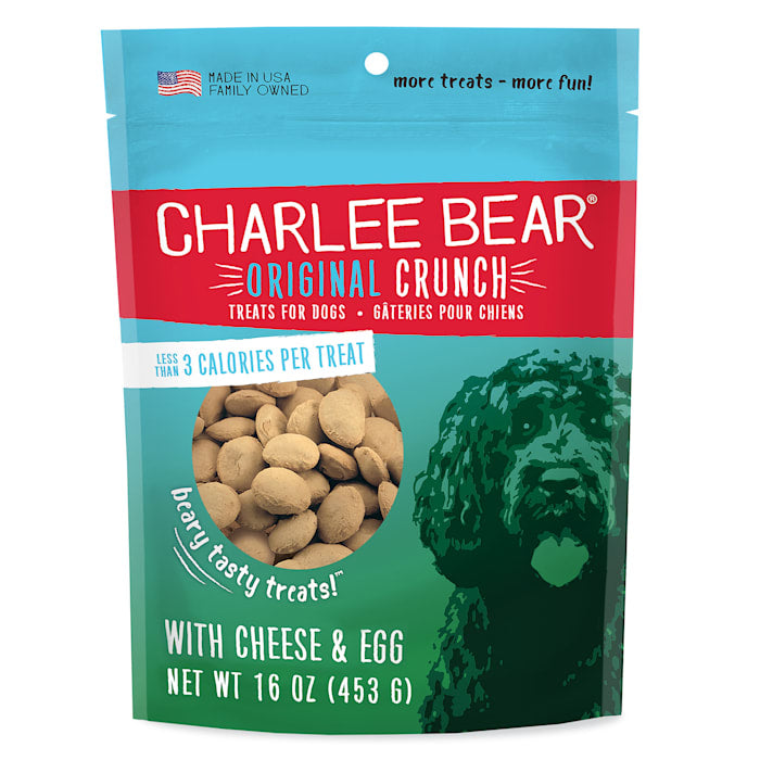 Charlee Bear Original Crunch Dog Treats, Cheese & Egg, 16 oz