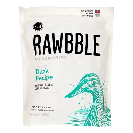 Bixbi Rawbble Grain-Free Duck Recipe Freeze Dried Dog Foo...