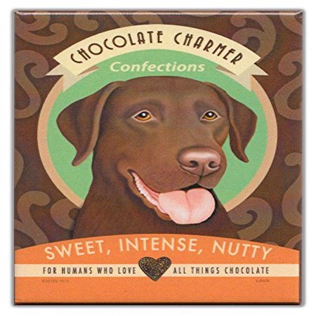 Retro Pets Chocolate Lab "Chocolate Charmer" Dog Magnet - 2.5" x 3.5" Labrador Retriever Magnet